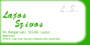 lajos szivos business card